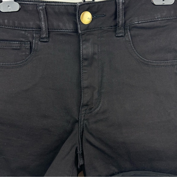 American Eagle Black Hi Rise Shortie Shorts Size 10 - Picture 8 of 10